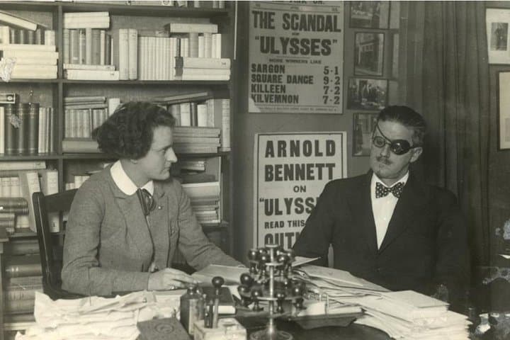 Sylvia Beach with James Joyce at Shakespeare & Company