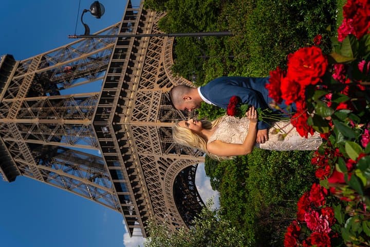 Paris Eiffel Tower Wedding Vows Renewal Ceremony with Photo Shoot