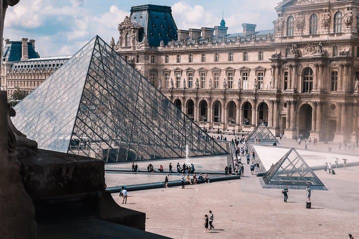 The famous trinagle of the Louvre Museum in Paris