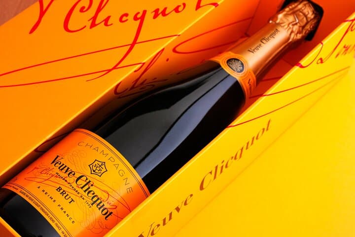 A bottle of Veuve Clicquot champagne. Link Paris