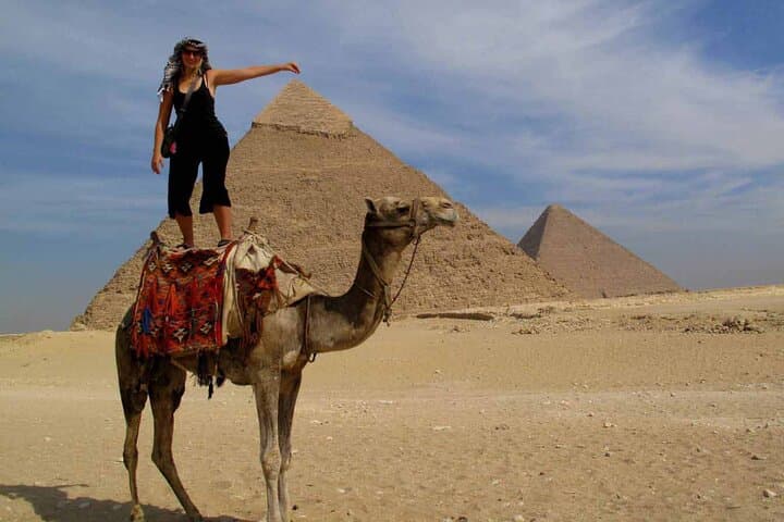 Camel Ride Trip at Giza Pyramids During Sunrise Or Sunset