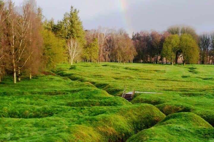 Beaumont-Hamel Authentic WWI trenches at Newfoundland Memorial Park - - visited on our Australian Day Tours across the Western Front.