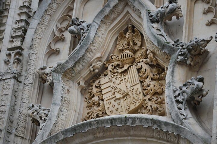 The coat of arms of the Lorraine family which adorns the gatehouse of the Ducal Palace.