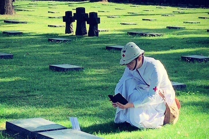 French nurse in a German cemetery.