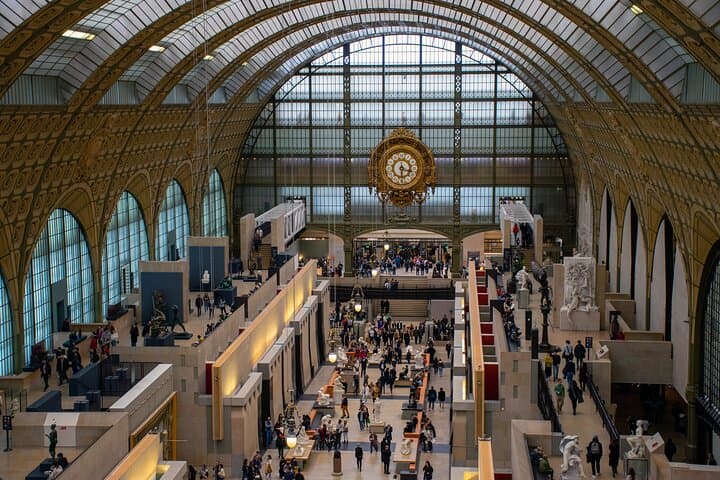 view from the inside of the Musée d'Orsay hall
