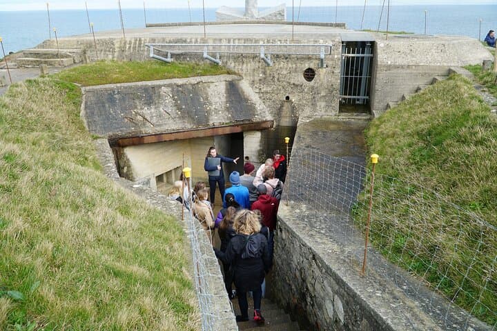 German blockhouse at Pointe du Hoc. Ronald Reagan's famous "Boys of Pointe du Hoc" speech took place in 1984 on top of this bunker