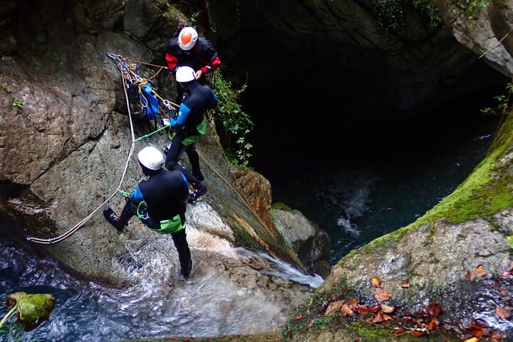 From the 18m waterfall in the Bitet median canyon near Laruns.
