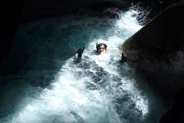 Canyoning in Laruns in the Ossau Valley in the Pyrenees.
