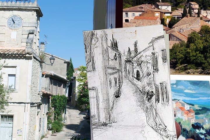 Sketch of the old village of Les Angles.