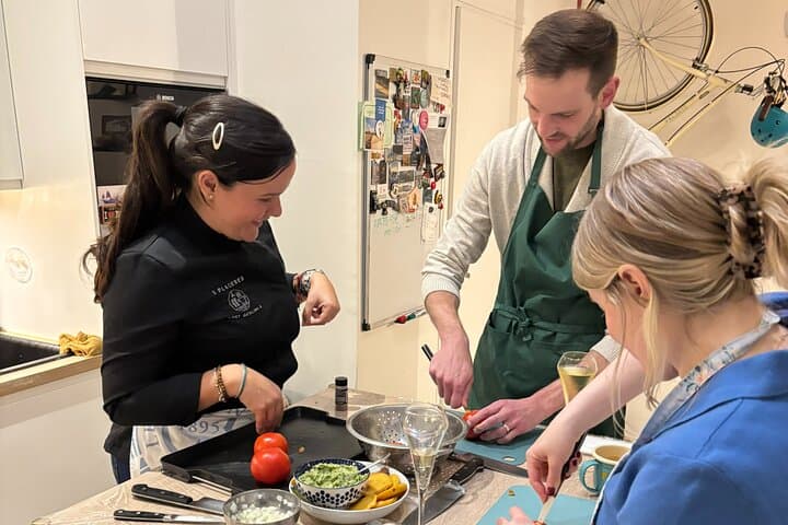 Happy students getting their hands dirty.