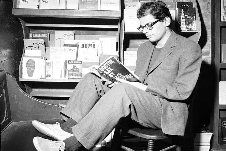 Allen Ginsberg reading Dr. Sax in the City Lights Bookstore