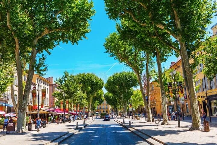 The Cours Mirabeau in the heart of Aix-en-Provence