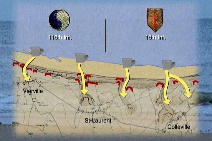 Plans for the landing of the 1st and the 29th Infantry Divisions , at Omaha Beach on D-Day.