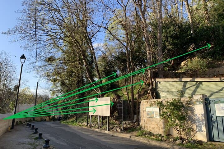A site painted against a hillside