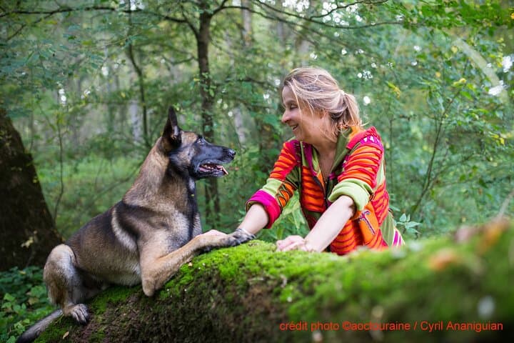 Valerie Forgues and her dog