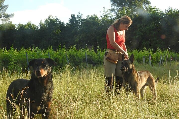 Valerie Forgues in the vineyard