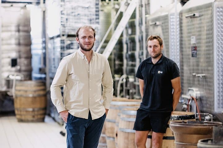 Edouard and Brice, in the winery