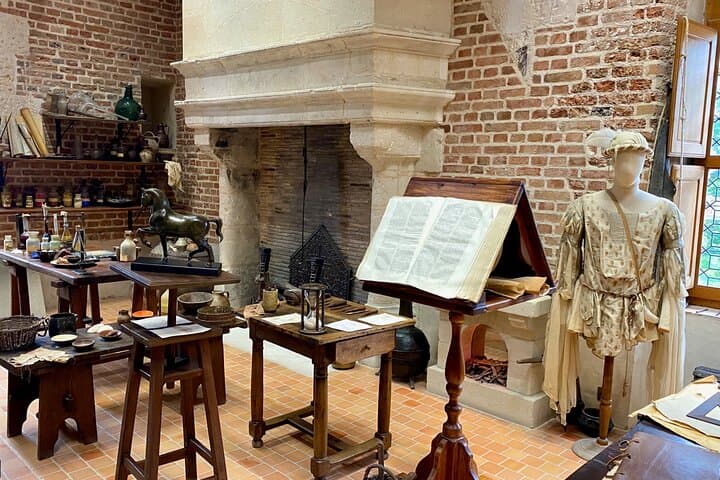 Working space of Leonardo Da Vinci in Clos Luce Castle