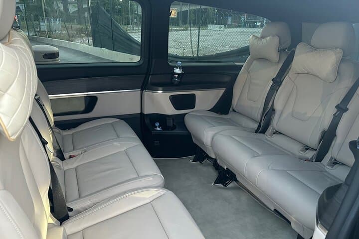 Premium van interior offering comfort, privacy and room for luggage