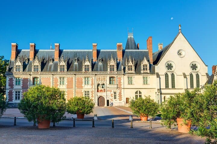 Royal Castle of Blois: The Louis XII wing in bricks and stones, majestic entrance to this castle combining four architectural styles.