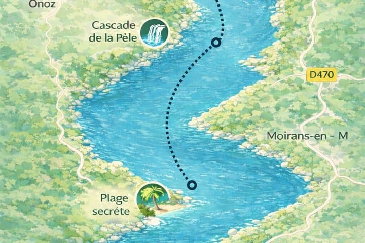 Secret beach of Lake Vouglans Boat trip