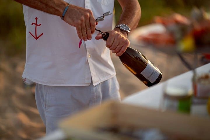Pop up oyster bar on Normandy beach