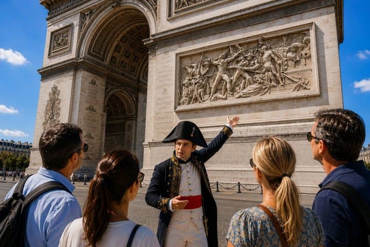 Around Arc de Triomphe with Napoleon Unique Tour By An Actor