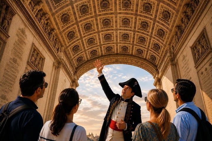 Around Arc de Triomphe with Napoleon Unique Tour By An Actor