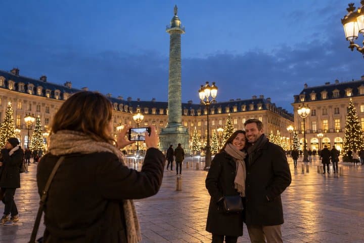 Paris Christmas Magic Private Tour with Lights and Hot Chocolate