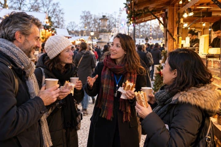 Paris Christmas Food Tour Galeries Lafayette and Tuileries Market